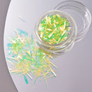 11pcs Aurora Glass Ice Cube Nail Foil Sticker 3D Glass Paper Nail Film Decals Rainbow Reflective Korean Style Nail Stickers