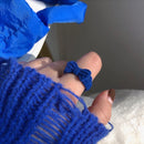 Velvet Bowknot Ring for Women Girls Blue Red Bow-knot Cute Rings Gift for Girlfriend Lover Korean Fashion Wedding  Jewelry