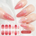 16Tip White Pink Full Cover Nail Sticker Self-Adhesive Simple Gradient Effect Full Nail Wraps DIY Nail Art Making Manicure Autum