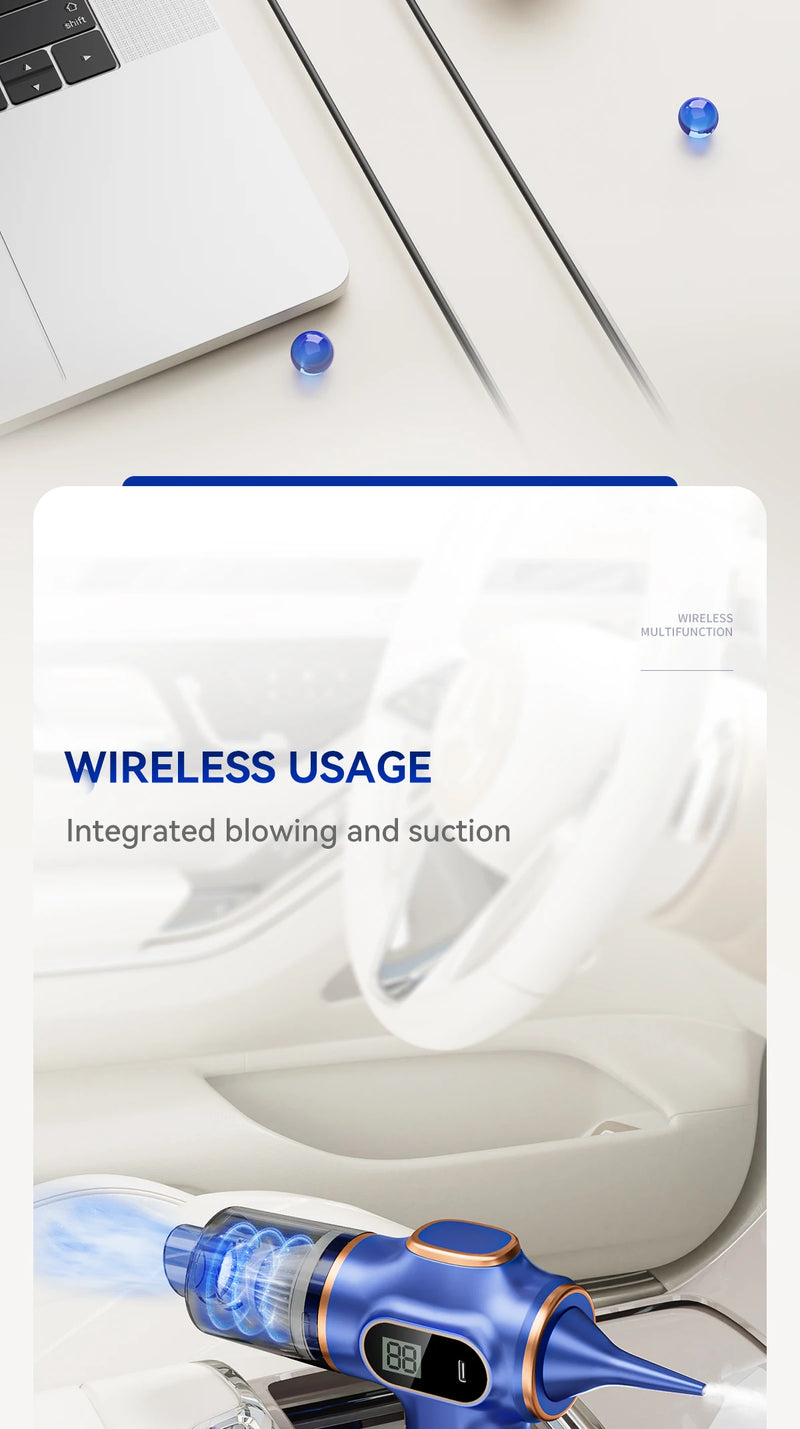 BELIBUY Car Vacuum Cleaner Home Appliance With Display Screen Mini Vacuum Cleaner Household Carpet Cleaner Cleaning Machine