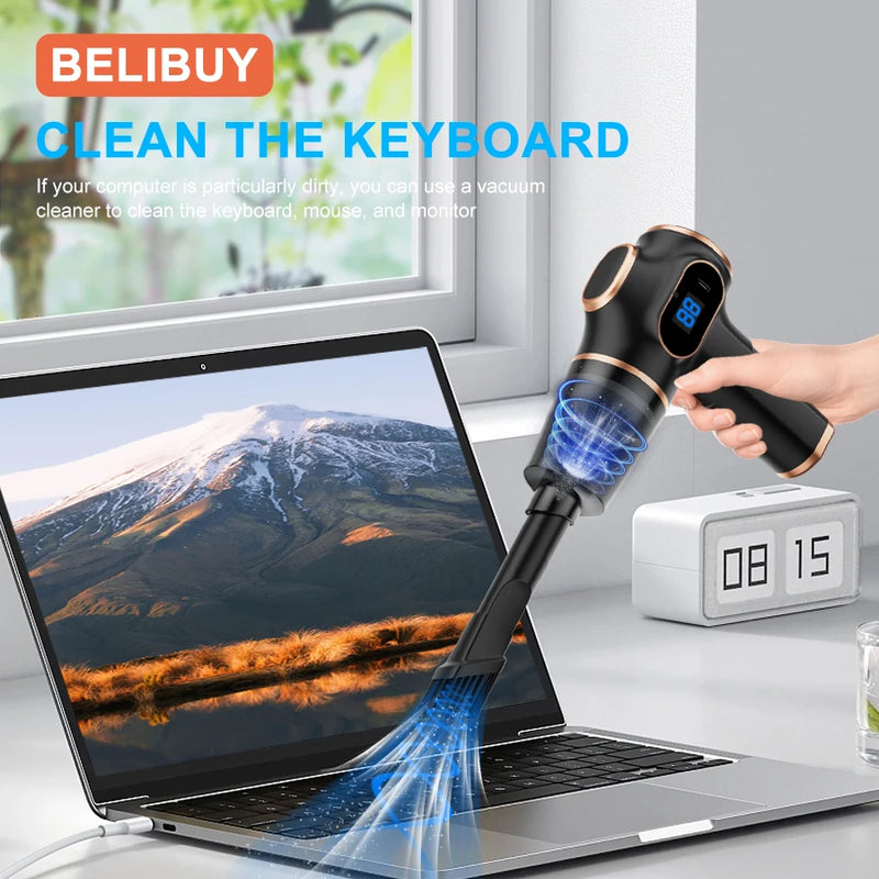 BELIBUY Car Vacuum Cleaner Home Appliance With Display Screen Mini Vacuum Cleaner Household Carpet Cleaner Cleaning Machine