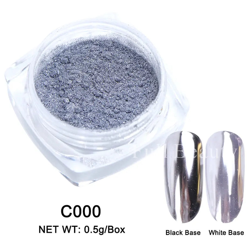 Red Chrome Nail Powder Y2K Metallic Mirror Effect Pigment Fine Rubbing Nail Glitter Flakes Dust Valentine Decorations Manicure