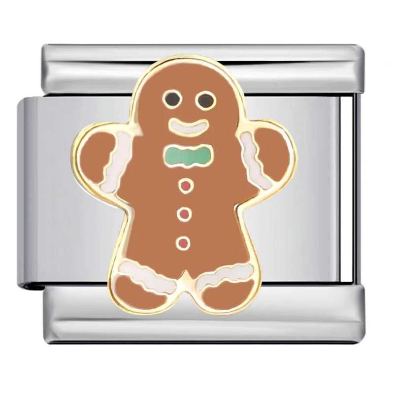 2024 New Christmas Tree gift Snowflake Snowman Old Man Italian charm module Link fit for 9mm bracelet making DIY jewelry