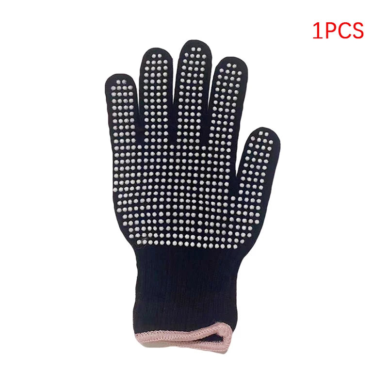 Double-sided Hair Straightener Perm Curling Hairdressing Heat Resistant Finger Glove Hair Salon Tools Thermal Styling Gloves