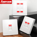 AMPCOM RJ11 RJ45 Faceplate Wall Socket Wallplate Face plate 1-Port 2-Port 4-Port Networking Telephone Socket Outlet Mount Panel