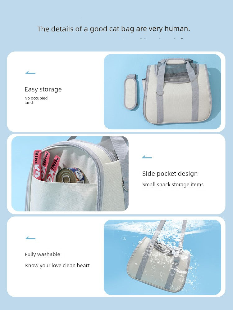 Cat Bag Portable Cat Backpack Shoulder Handbag Summer Breathable Cat Outing Handy Gadget Puppy Pet Diaper Bag