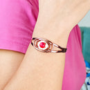 Luxury Pure Copper Women's bangles Bracelets Blue Stone Adjustable Open Cuff Health Bangles Fashion Jewelry