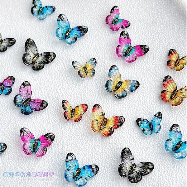 30 قطعة من زينة أظافر الفراشات الأكريليكية ثلاثية الأبعاد، قطع لامعة، إكسسوارات لتزيين الأظافر، أدوات تزيين الأظافر، مواد وأدوات