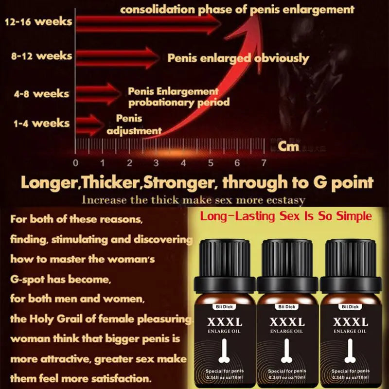 10ml Body Massage Oil Fast Increase Men Thicken Lasting Enlargement Products XXXL Men Skin Body Health Care