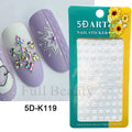 5D Nail Sticker Christmas Nail Art Snow Bird Gingerbread Man Design Santa Cartoon Sliders Winter White Decals Wrap FB5DK098-103