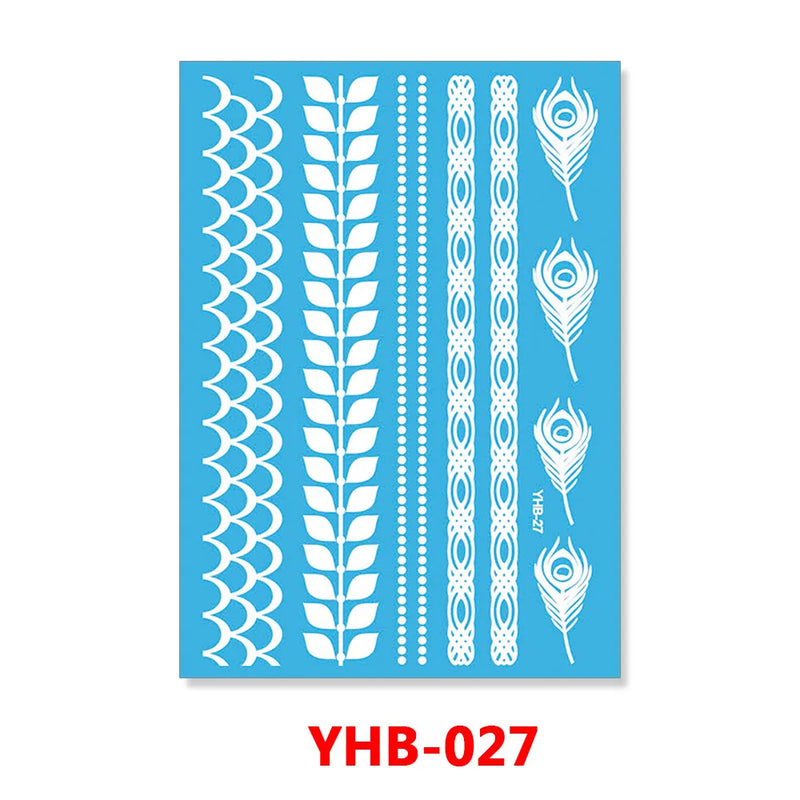 1PC Hanna Lace Tattoo Sticker White Silk Printing Waterproof Disposable Tattoo for Arm Sexy Bracelet