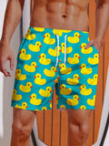 Hawaiian Yellow Duck Mens Printing Shorts Men's swim Trunks Elastic Waist 3D Print Gradient Breathable Short Streetwear Polyster