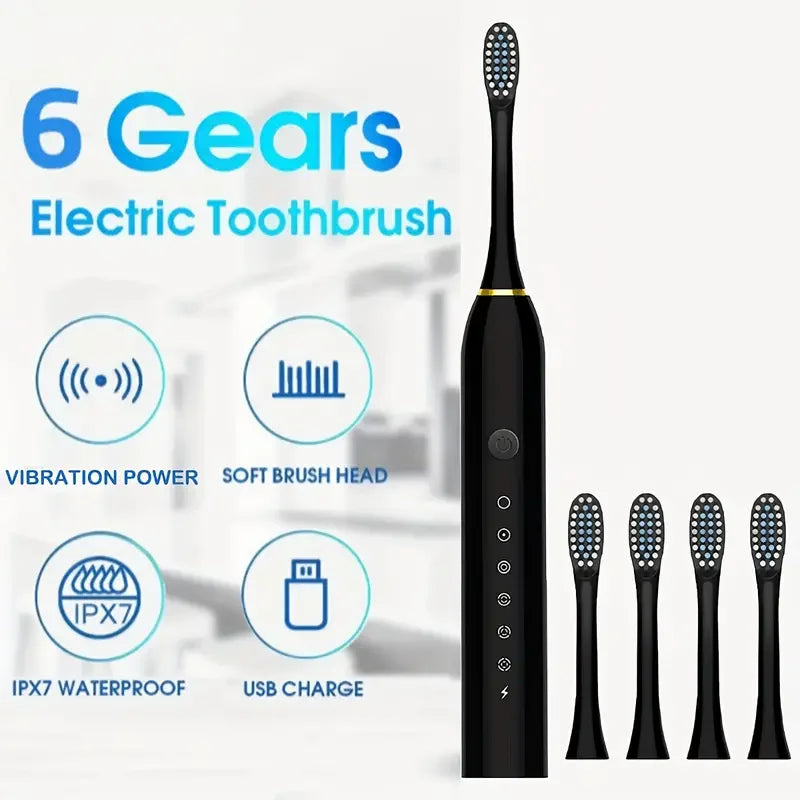 Xiaomi Electric Ultrasonic Toothbrush Six Speed Mode Home Soft Hair USB Charging Waterproof Adult Tooth Automatic Couple Set
