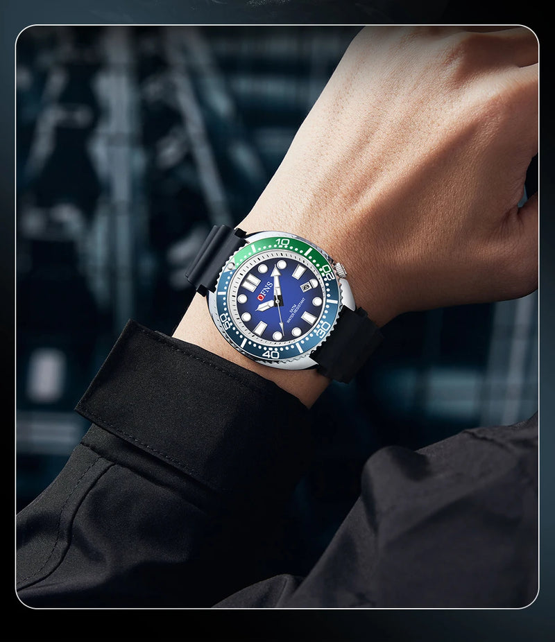 OFNS New Style Fashion 8033 Men's Quartz Watch Simple Fashion Waterproof Calendar Watch Casual Silicone Strap Watch Wristwatch