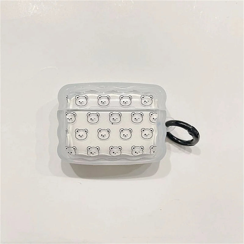 Cute Cartoon Wave Lovers Cover For Apple Airpods Pro 2nd Fashion Smile Heart Earphone Protector Cases for Airpods 1 2 3 Keyring