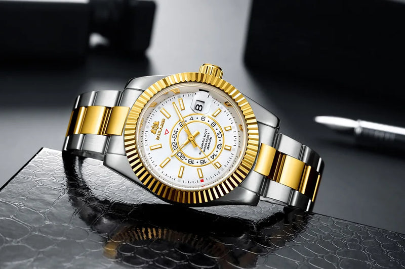 Automatic Watch for Men Mechanical Movement Stainless Steel Rose Gold Blue Luxury Sky 40mm Reloj Hombre Baratos