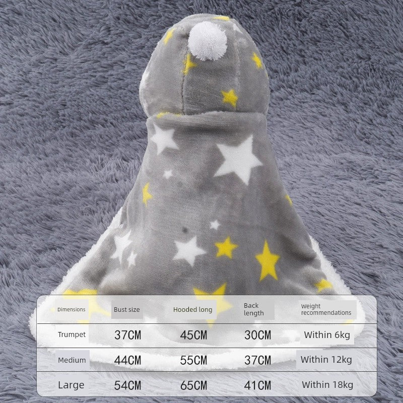 Dog Cloak Fall and Winter Heattech Small and Medium-Sized Dogs Teddy/Pomeranian Pet Thick Night-Robe Cat Cloak Blanket Mattress