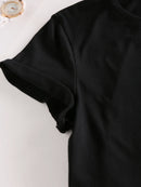 Women's Planet Print Crew Neck T-Shirt, Casual Short Sleeve T-Shirt, Casual Every Day Tops, Women's Clothing