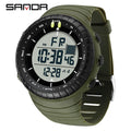 SANDA Men's Electronic Watch Outdoor Sports LED Analog Digital Alarm Clock Chronograph Multifunction Waterproof Men's Wristwatch