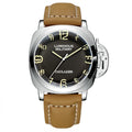 Automatic Watches for Men Mechanical Genuine Brown Leather Yellow Green Military 44mm Luxury Rose Gold Reloj Hombre Baratos