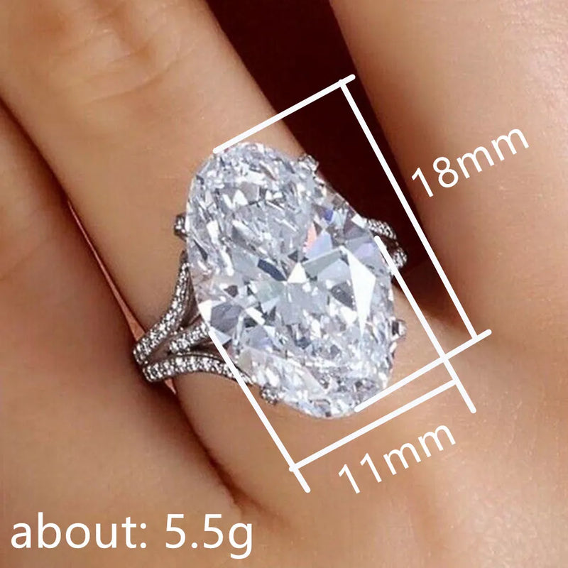 Huitan Oval Crystal Cubic Zirconia Rings Elegant Engagement Proposal Rings for Women New Arrival Fashion Jewelry Wholesale Bulk