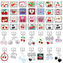 Sweet Red Cherry Bow Knot Heart Pendant Cherry Italian Charm Links Fit 9mm Stainless Steel Bracelet Women Jewelry DIY Making