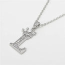 Necklace Crown Cubic Zircon Alphabet Pendants Gold A-Z Letter Pendant Necklace Shinning 26 Initial Collares Jewelry Full Zircon