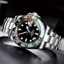 Gold Tow Tone NH34A GMT Movement Diving Watch for Men Automatic Watches Mechanical Swim Jubilee Bracelet 200m Waterproof Date