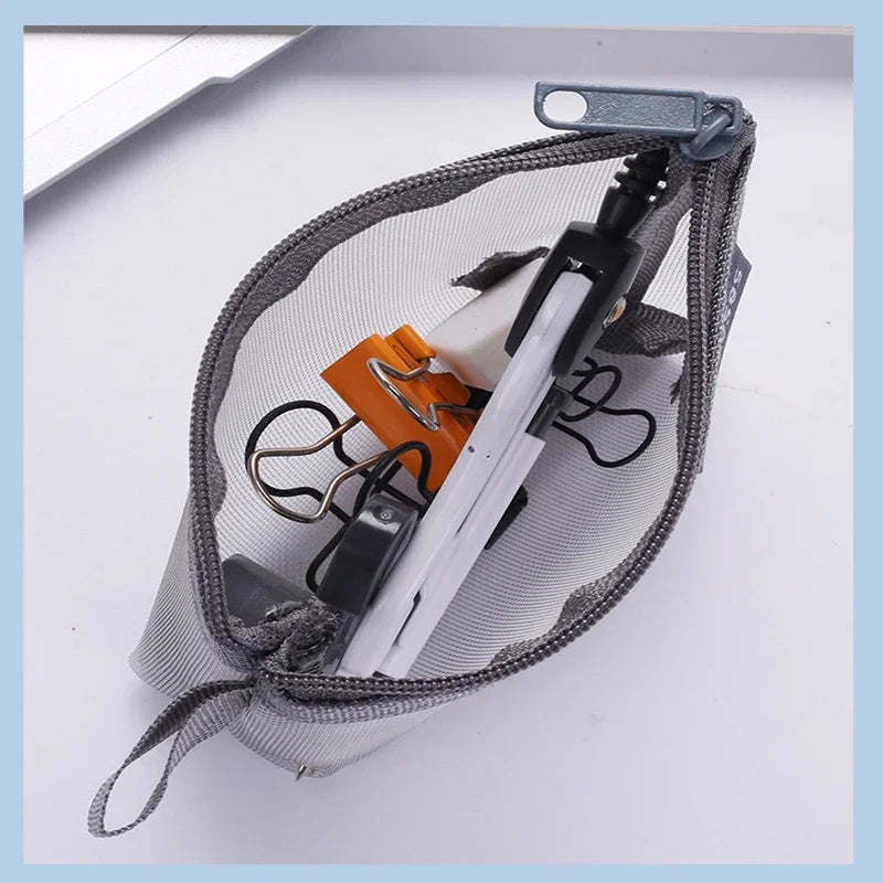 Small Nylon Three-dimensional Triangular Mesh Coin Purse Key Lipstick Coin Bag ID Business Credit Card Holder Storage Bags