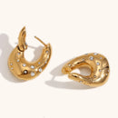 أقراط نسائية من La.Muses بتصميم غير منتظم من الفولاذ المقاوم للصدأ على شكل سماء مرصعة بالنجوم، عصرية ومقاومة للماء، هدايا مجوهرات نسائية