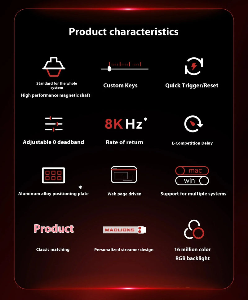 AI MADLIONS Mad60 Mad68 HE Mechanical Keyboard Magnetic Switch Madcatz Mad60he Wired Game Keyboard Rapid Trigger Custom Keyboard