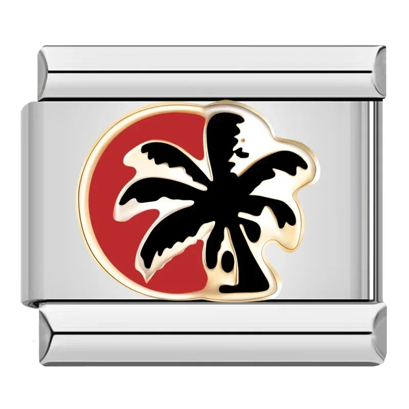 Hapiship 2023 Fashions Game Moon Bingo Princess Heart Charm Links Fit 9mm Bracelet Stainless Steel Making DIY Jewelry DJ717-D