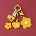 Creative Candy Color Flower Heart Pendant Keychain Cute Small Flower Key Ring Bag Pendant Accessories Luminous Turtle Pendant