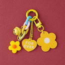Creative Candy Color Flower Heart Pendant Keychain Cute Small Flower Key Ring Bag Pendant Accessories Luminous Turtle Pendant