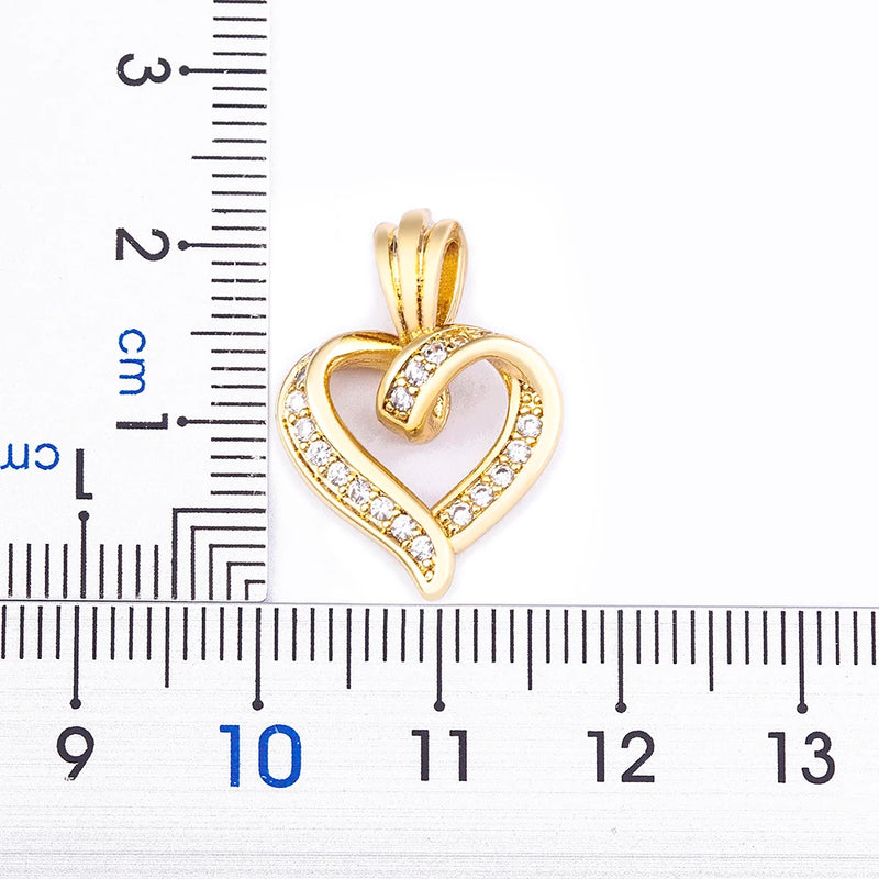AIBEF Bling Hollow Out Heart Pendant Necklace Gold Color Romantic Jewelry Chains Necklaces For Women Valentines Wedding