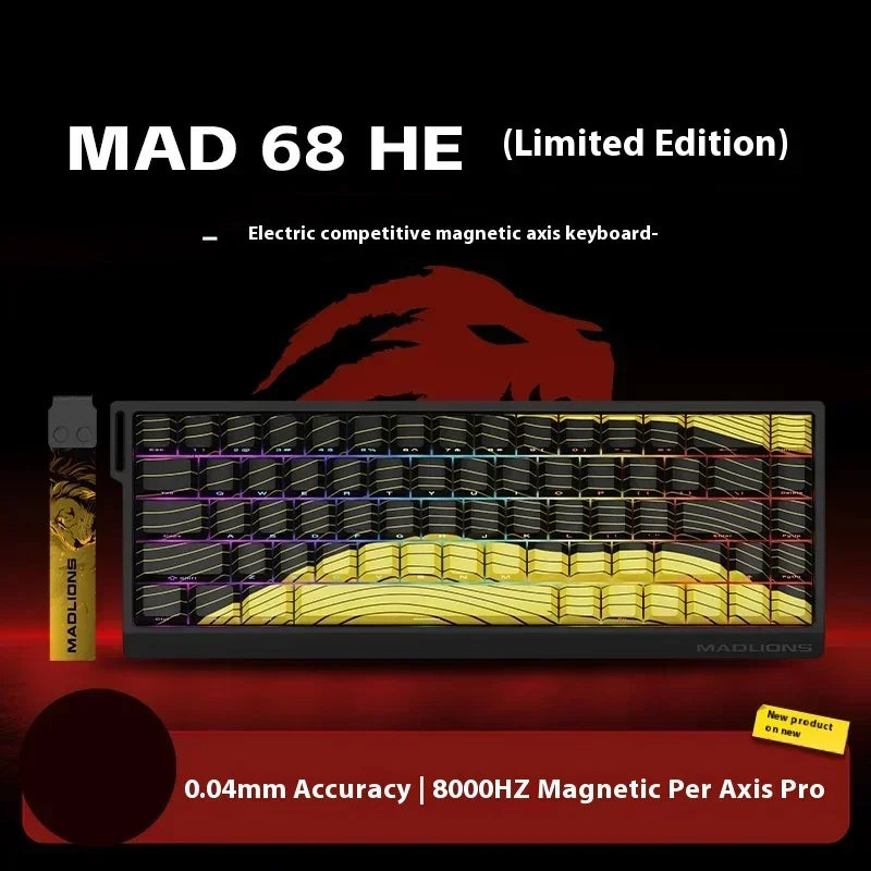 AI MADLIONS Mad60 Mad68 HE Mechanical Keyboard Magnetic Switch Madcatz Mad60he Wired Game Keyboard Rapid Trigger Custom Keyboard