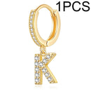 A-Z Letters Initial pendant earrings Hoop Earrings men Golden Color Jewelry Earring Aretes Alphabet name earrings women 1pcs