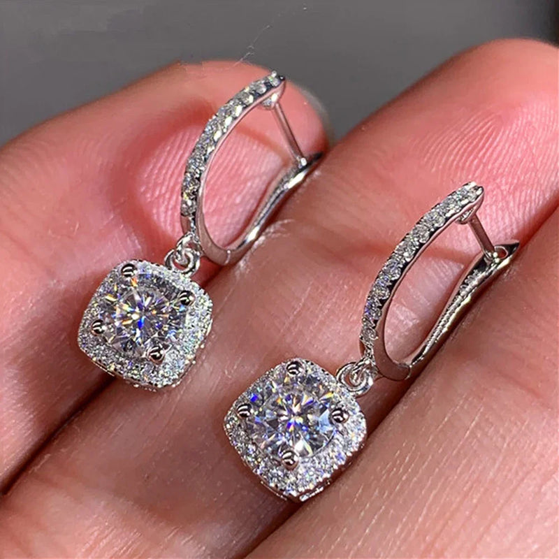 2024 New Bride Engagement Wedding Jewelry Elegant Shiny Mosan Diamond Beautiful Gift Milan Girl Fashion Pendant Earrings