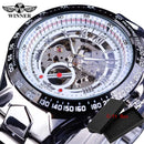 Winner Classic Series Golden Movement Steel Mens Skeleton Man Wrist Watch Mechanical Top Brand Luxury Fashion Automatic Watches
