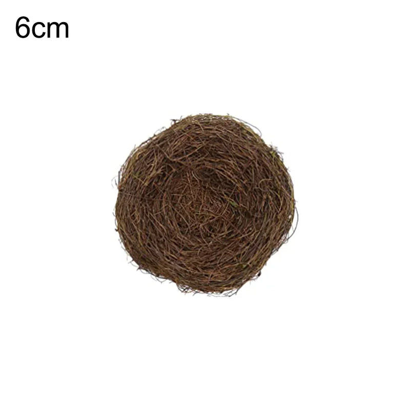 6-12cm Round Rattan Bird Nest Easter Decoration Bunny Eggs Artificial Vine Nest For Home Garden Decor Happy Easter Party Supply