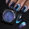 Reflective Magnetic Nail Powder Black Blue Chameleon Glitter Dust Metallic Chrome Shiny Pigment Nail Art Manicure Decoration DIY