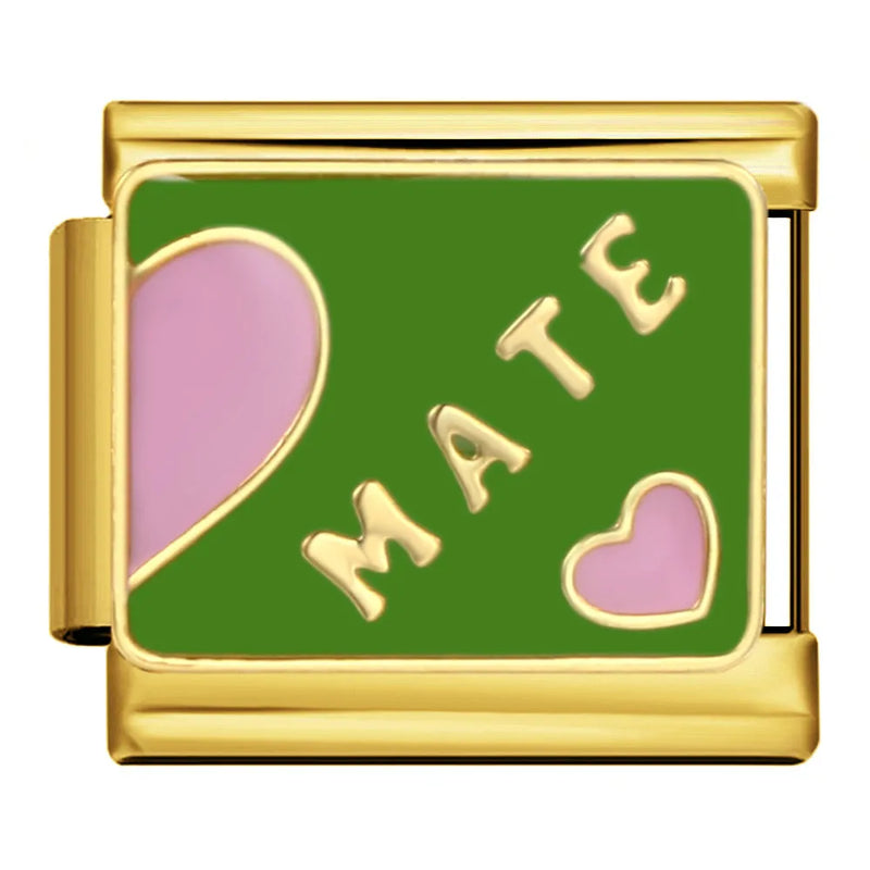 GEMOSA New Personalized Signature Words Italian Charms Link Fit 9mm Stainless Steel Bracelet Making DIY Jewelry for Women Men