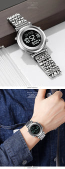 SKMEI 2139 Steel Muslim Azan Digital Watch Mens Back Light Waterproof  Wristwatch Prayer Qibla Compass Alarm Clock watch 1861