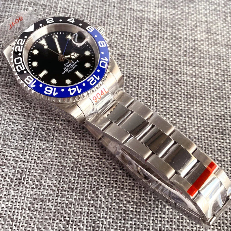 Gold Tow Tone NH34A GMT Movement Diving Watch for Men Automatic Watches Mechanical Swim Jubilee Bracelet 200m Waterproof Date