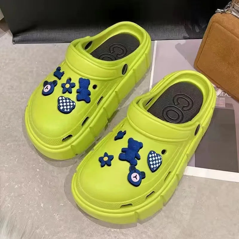 2024 Platform Sandals Summer Women Slippers 6cm Wedges Sandals Outdoor Clogs Thick Street Beach Slide Flip Flops Garden Shoes