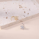 20G L Shaped Nose Studs CZ Cute Snowflake Shape Design Gold Silver Color Nose Piercing for Women Girl Nostril Jewelry