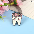 Cartoon Brooch Dentist Badge Brooch Tooth And Toothbrush Enamel Tooth Brooches For Dentist Clothes Decoration Accessories Gift