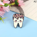 Cartoon Brooch Dentist Badge Brooch Tooth And Toothbrush Enamel Tooth Brooches For Dentist Clothes Decoration Accessories Gift
