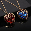Zeldas Pendant Necklace Skyward Sword Heart Sapphire Ruby Necklace for Women Men Keyring Jewelry