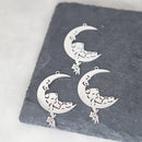 Cute Cat Moon Bear Deer DIY Tassels Earrings Stainless Steel Pendant For Jewelry Making Insect Charms Snake Necklace Accessory